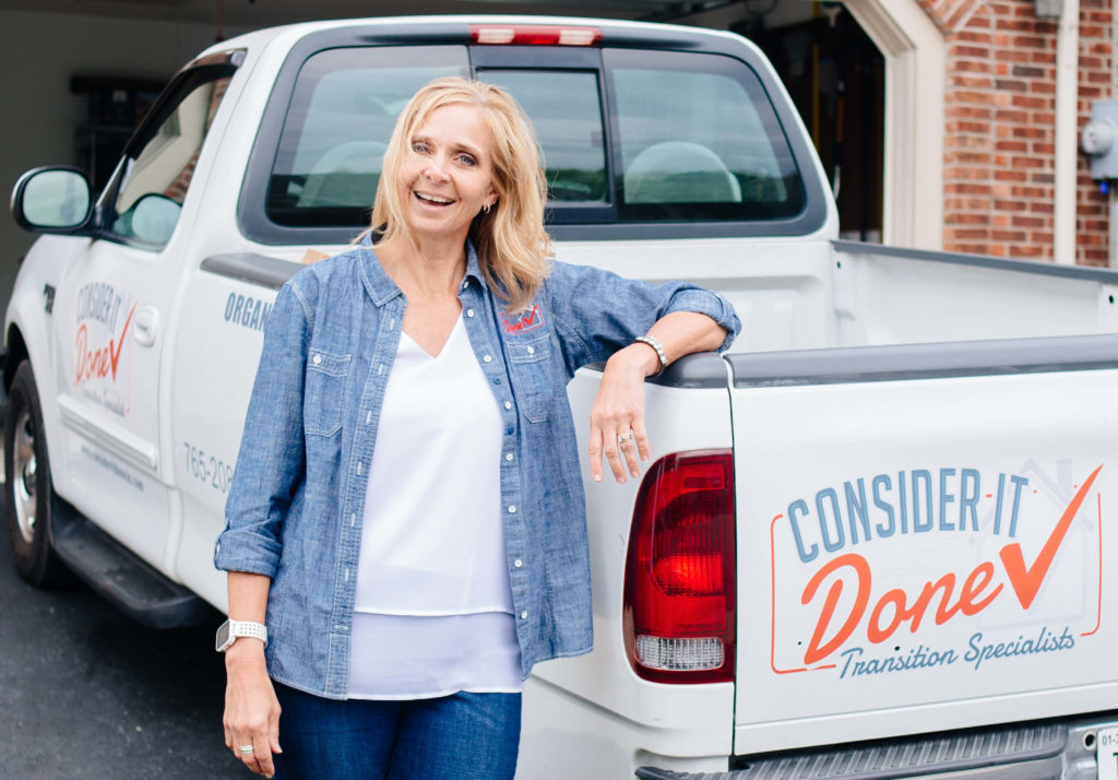 Cheryl by the Consider It Done Truck in Bloomington, IN